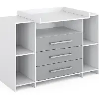 Vicco Oskar Commode – 143 x 100 cm XL met laden Wit/Grijs