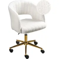 Beliani KATONAH - Bureaustoel - Gebroken wit - Bouclé