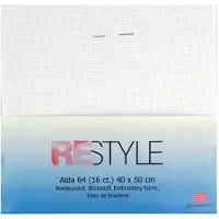 Pipoos borduurstof Aida 64/ 16 count - 40x50 cm wit