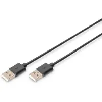 Digitus USB 2.0, USB A - USB A, 1 m USB-kabel Zwart