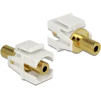 DeLOCK Keystone module 3,5mm Jack (v) - 3,5mm Jack (v) - 3-polig verguld / wit