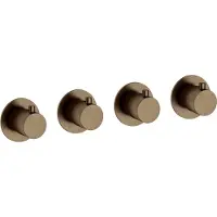 Hotbath Cobber CB7070EXT Afbouwdeel Inbouwthermostaat Met 3 Stopkranen - Verouderd Messing - Kranen, Badkranen, Inbouw Badkranen - 8720629192772