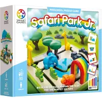 SmartGames Safari Park Jr. - Logisch Denkspel & Vormenstoof - 60 Educatieve Puzzelopdrachten - Solospel voor Kleuters - Vanaf 3 Jaar