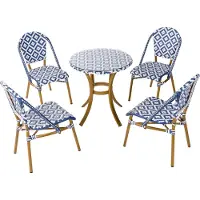 Beliani RIFREDDO - Tuinset voor 4 - Marineblauw - PE rotan