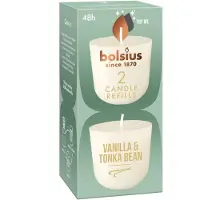 Bolsius Geurkaars CleanLight Navulling Vanilla & Tonkabean Wit 24 Uur D 5,5 H 11,6 Cm 2 Stuks