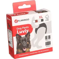 Flamingo loopheidsbroekje hond – Luvly Slip Vrouwelijk Zwart XL – voor loopsheid – verstelbare taille & inclusief inlegkruisje hond