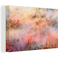 MuchoWow Canvas Schilderij Holi festival - 30x20 cm - Wanddecoratie