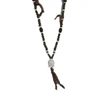 Heaven Eleven - Ibiza - dames ketting - been kralen 6 a 8 mm - buddha steen - 80cm