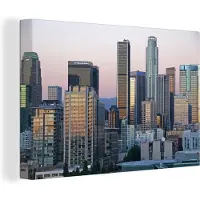 MuchoWow Canvas schilderij 180x120 cm - Wanddecoratie Stad - Los Angeles - Amerika - Muurdecoratie woonkamer - Slaapkamer decoratie - Kamer accessoires - Schilderijen