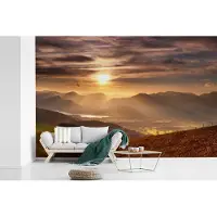 MuchoWow Behang - Fotobehang Lake District met oranje heuvels in Engeland - Breedte 330 cm x hoogte 220 cm