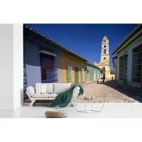 MuchoWow Behang - Fotobehang Kleurrijke gebouwen in het Noord-Amerikaanse Cuba - Breedte 390 cm x hoogte 260 cm