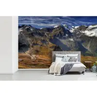MuchoWow Behang - Fotobehang De weg naar de hoogste berg in Oostenrijk - Breedte 360 cm x hoogte 240 cm