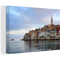 MuchoWow Canvas schilderij 180x120 cm - Wanddecoratie Rovinj Kroatie - Muurdecoratie woonkamer - Slaapkamer decoratie - Kamer accessoires - Schilderijen