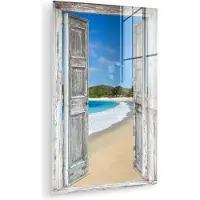 MuchoWow Glasschilderij 40x60 cm - Schilderij acrylglas - Zee - Tropical - Doorkijk - Strand - Foto op glas - Muurdecoratie woonkamer - Wanddecoratie slaapkamer - Schilderijen