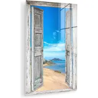 MuchoWow Glasschilderij 20x30 cm - Schilderij acrylglas - Strand - Tropisch - Zomer - Doorkijk - Zee - Foto op glas - Muurdecoratie woonkamer - Wanddecoratie slaapkamer - Schilderijen