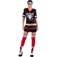 Smiffys - Friday The 13th Kostuum jurk - S - Rood/Groen