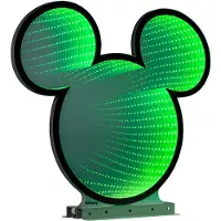 Disney Verlichting decoratie spiegeleffect Mickey oren groen 40 cm