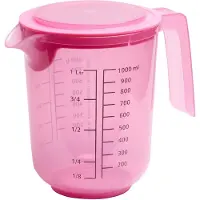 Assheuer & Pott Maatbeker met deksel - 1 liter - kunststof polypropyleen - magnetronbestendig - Ø 12,5 cm