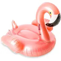Didak Pool Ride-On Flamingo - Opblaasfiguur - Rosé Goud - 140x130x120 cm - Opblaasbaar