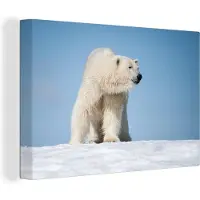MuchoWow Ijsbeer Canvas 180x120 cm - Foto print op Canvas schilderij (Wanddecoratie woonkamer / slaapkamer) / Wilde dieren Canvas Schilderijen XXL / Groot formaat!