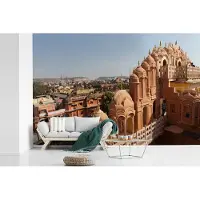 MuchoWow Fotobehang vinyl - Indiase Hawa Mahal in Jaipur in Azië breedte 420 cm x hoogte 280 cm - Foto print op behang (in 7 formaten beschikbaar) - slaapkamer/woonkamer/kantoor