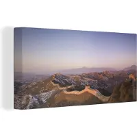 MuchoWow Chinese Muur bij zonsopgang Canvas 160x80 cm - Foto print op Canvas schilderij (Wanddecoratie woonkamer / slaapkamer)