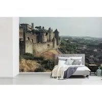 MuchoWow Behang - Fotobehang Carcassonne - Kasteel - Bomen - Breedte 360 cm x hoogte 240 cm