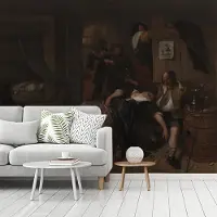 MuchoWow Behang - Fotobehang Het dronken paar - Jan Steen - Breedte 315 cm x hoogte 260 cm