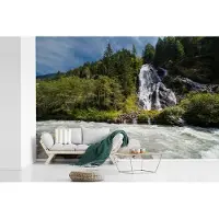 MuchoWow Behang - Fotobehang Waterval bij de Grossglockner in Oostenrijk - Breedte 420 cm x hoogte 280 cm