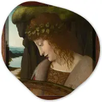 MuchoWow Organische wanddecoratie 60x60 cm - Organisch schilderij Narcissus - Leonardo da Vinci - Muurdecoratie woonkamer - Kamer decoratie - Schilderijen - Muurcirkel aesthetic
