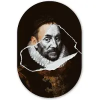 MuchoWow Muurovaal 40x60 cm - Ovale wanddecoratie Willem van Oranje - Adriaen Thomasz - Zwart - Wit - Ovalen schilderij - Muurdecoratie woonkamer - Kamer decoratie - Schilderijen - Wandcirkel