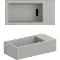 Clou Flush 3 fontein 36cm, zonder kraangat rechts, mat grijs ker.