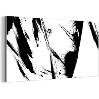 MuchoWow Wanddecoratie Metaal - Aluminium Schilderij Industrieel - Verf - Zwart - Abstract - 80x40 cm - Dibond - Foto op aluminium - Industriële muurdecoratie - Voor de woonkamer/slaapkamer
