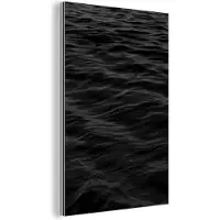 MuchoWow Wanddecoratie Metaal - Aluminium Schilderij Industrieel - Golven - Water - Zwart - Wit - 120x180 cm - Dibond - Foto op aluminium - Industriële muurdecoratie - Voor de woonkamer/slaapkamer