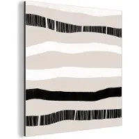 MuchoWow Wanddecoratie Metaal - Aluminium Schilderij Industrieel - Lijn - Pastel - Minimalisme - Patronen - 90x90 cm - Dibond - Foto op aluminium - Industriële muurdecoratie - Voor de woonkamer/slaapkamer