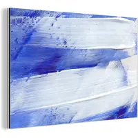 MuchoWow Wanddecoratie Metaal - Aluminium Schilderij Industrieel - Verf - Design - Blauw - 90x60 cm - Dibond - Foto op aluminium - Industriële muurdecoratie - Voor de woonkamer/slaapkamer