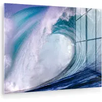 MuchoWow Glasschilderij 40x30 cm - Schilderij acrylglas - Zee - Hawaii - Golf - Foto op glas - Muurdecoratie woonkamer - Wanddecoratie slaapkamer - Schilderijen