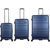 Discovery - Patrol | 3-Delig Polycarbonaat Kofferset met front opening - Blauw - Blauw / Set