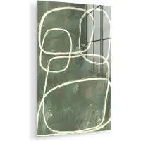 MuchoWow Glasschilderij 120x180 cm - Schilderij acrylglas - Abstract - Groen - Kunst - Modern - Foto op glas - Muurdecoratie woonkamer - Wanddecoratie slaapkamer - Schilderijen