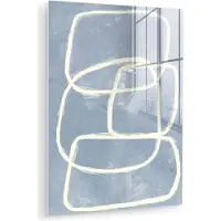MuchoWow Glasschilderij 120x160 cm - Schilderij acrylglas - Abstract - Blauw - Kunst - Foto op glas - Muurdecoratie woonkamer - Wanddecoratie slaapkamer - Schilderijen