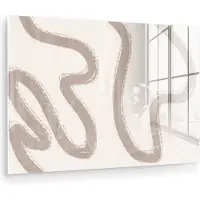 MuchoWow Glasschilderij 180x120 cm - Schilderij acrylglas - Abstract - Moderne kunst - Beige - Foto op glas - Muurdecoratie woonkamer - Wanddecoratie slaapkamer - Schilderijen