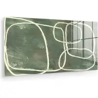 MuchoWow Glasschilderij 80x40 cm - Schilderij acrylglas - Abstract - Groen - Kunst - Modern - Foto op glas - Muurdecoratie woonkamer - Wanddecoratie slaapkamer - Schilderijen
