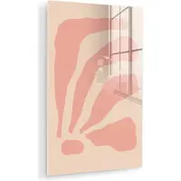 MuchoWow Glasschilderij 60x90 cm - Schilderij acrylglas - Bohemian - Roze - Pastel - Abstract - Foto op glas - Muurdecoratie woonkamer - Wanddecoratie slaapkamer - Schilderijen