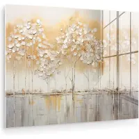 MuchoWow Glasschilderij 160x120 cm - Schilderij acrylglas - Bomen - Kunst - Acryl - Natuur - Foto op glas - Muurdecoratie woonkamer - Wanddecoratie slaapkamer - Schilderijen