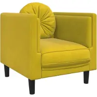 vidaXL Fauteuil met kussen fluweel geel