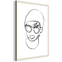 MuchoWow Wanddecoratie Metaal - Aluminium Schilderij Industrieel - Vrouwen - Minimalisme - Line art - 120x160 cm - Dibond - Foto op aluminium - Industriële muurdecoratie - Voor de woonkamer/slaapkamer