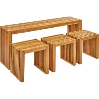 Beliani BELLANO - Tuinset 3-zits - Lichthout - Acaciahout