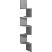 Vasagle Wandplank met 5 planken voor planten en cd's, Grijs
