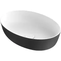 Xenz Neo-E Solid Surface waskom 54x38x14 Bicolor Wit/Zwart