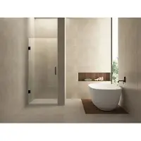 Wiesbaden Less nisdeur 700 x 2000 x 8 mm nano helder glas/mat zwart